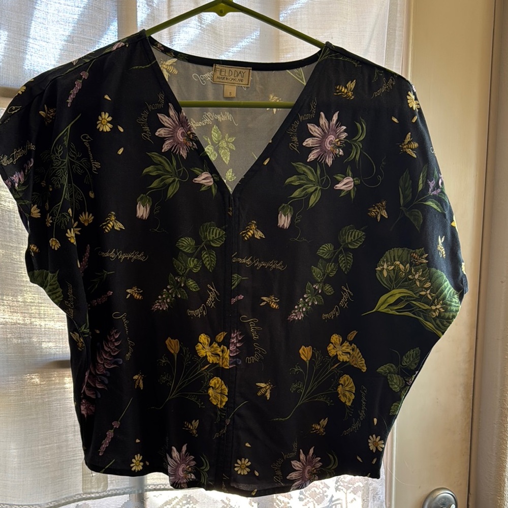 Floral Black Top